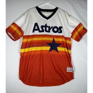 Vintage 90s Majestic Mens Retro Houston Astros Baseball Jersey Ryan #34 Sz 48